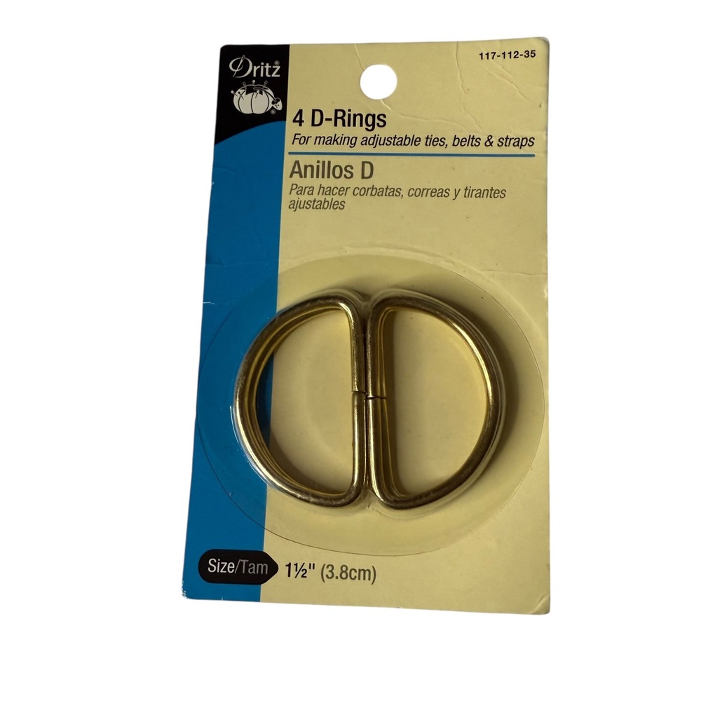 Dritz Metal "D" Rings 1-1/4"‎ 4/Pkg-Gilt, 117-114-35